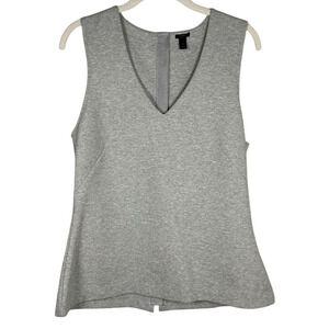 J.Crew Gray Cotton Blend Peplum Cotton Sleeveless Tank Top Blouse Women's Medium